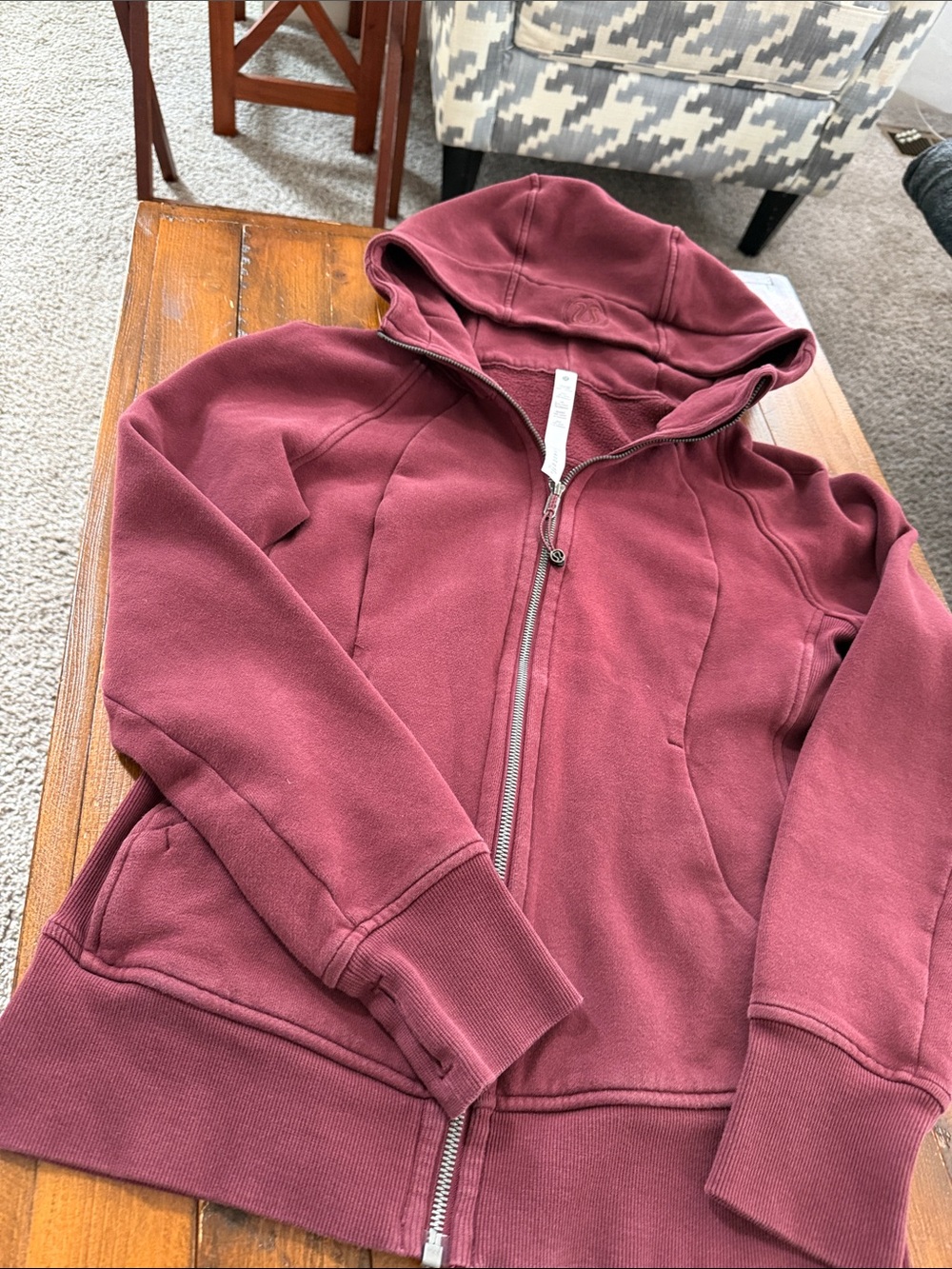 lululemon athletica Burgundy Full-Zip Hoodie Jacket